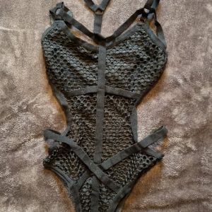 Black Mesh Strappy Bodysuit – Pre-Loved